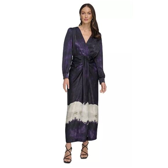 DKNY NWT Tie-Dye Print Maxi Dress Size Large NEW - Picture 1 of 6